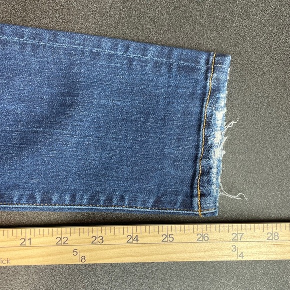 Flying Monkey Mid Rise Ankle Skinny Blue Jeans Distressed Dark Wash Womens 25 - Picture 12 of 13